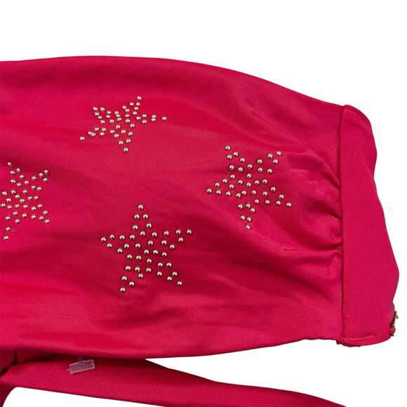Victoria's Secret PINK Gold Star Bandeau Bikini Top Size M Red Festival NWOT - Picture 3 of 9